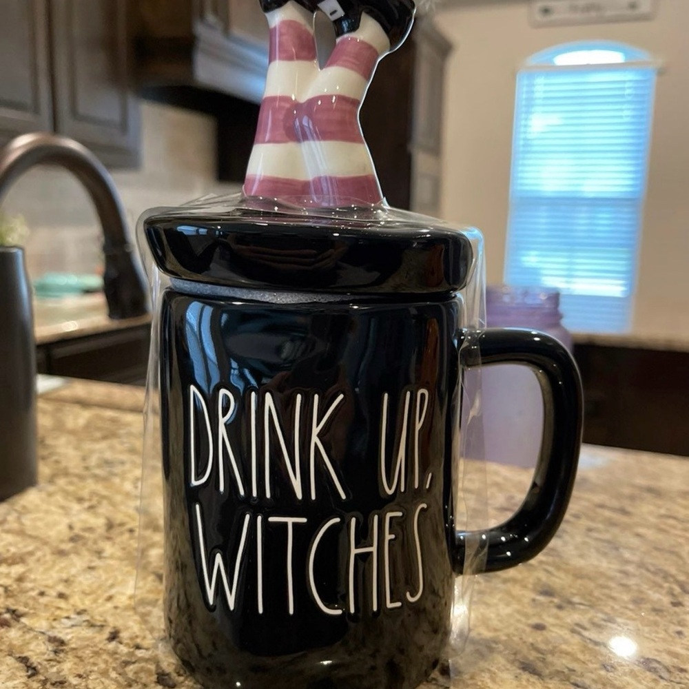 Rae Dunn Black and White Witch Mug